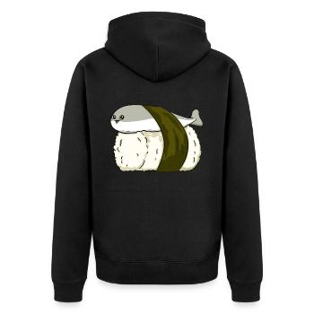 Sacabambaspis Poisson Meme Sushi Japonais - Veste à capuche bio Premium Unisexe - noir - Dos - Nico (187cm)