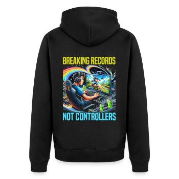 Speedrunning Video Game Player Gamer Gaming - Unisex Premium Organic Zip Hoodie - black - Back - Nico (187cm)