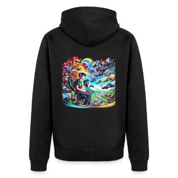 Speedrunning Video Game Player Gamer Gaming - Unisex Premium Organic Zip Hoodie - black - Back - Nico (187cm)