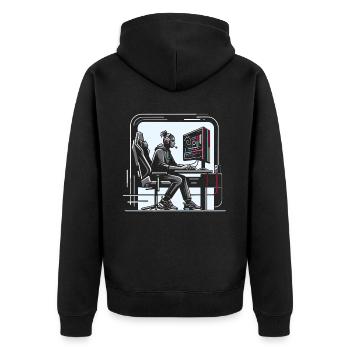 Speedrunning Video Game Player Gamer Gaming - Unisex Premium Organic Zip Hoodie - black - Back - Nico (187cm)