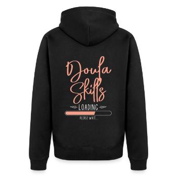 Doula Birth Worker Student Doula - Unisex Premium Organic Zip Hoodie - black - Back - Nico (187cm)