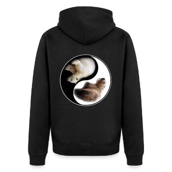 Ours Yin Yang - Veste à capuche bio Premium Unisexe - noir - Dos - Nico (187cm)