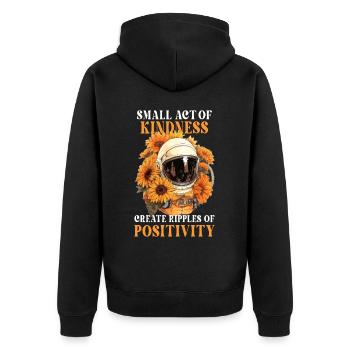 Sunflower Astronaut Positive Affirmation Quote - Unisex Premium Bio Zip Hoodie - Schwarz - Hinten - Nico (187cm)