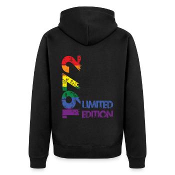 Limited Edition 1972 - Unisex Premium Organic Zip Hoodie - black - Back - Nico (187cm)