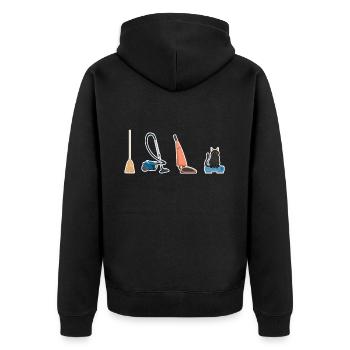 Evolution Saugroboter Saugerroboter - Unisex Premium Bio Zip Hoodie - Schwarz - Hinten - Nico (187cm)