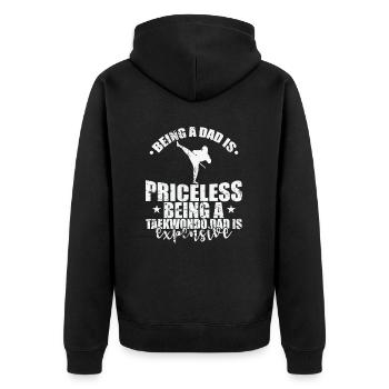 Being a Dad is Priceless Being a Taekwondo Dad - Unisex Premium Organic Zip Hoodie - black - Back - Nico (187cm)