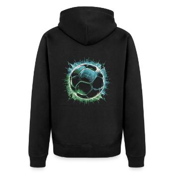 Fußball Fußballer - Unisex Premium Bio Zip Hoodie - Schwarz - Hinten - Nico (187cm)