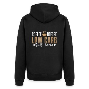 Low Carb Diet Lover Coffee Carb Diet Coffee Lover - Unisex Premium Bio Zip Hoodie - Schwarz - Hinten - Nico (187cm)