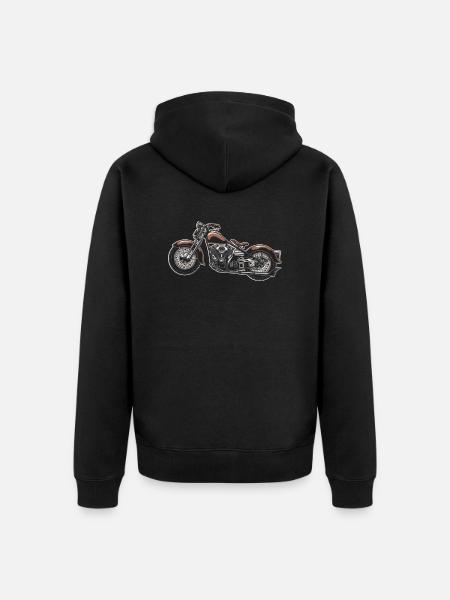 Motorcycle Biker Motorbike - Unisex Premium Organic Zip Hoodie - black