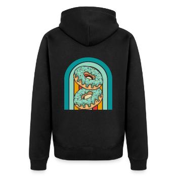 Doughnut - Unisex Premium Organic Zip Hoodie - black - Back - Nico (187cm)