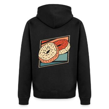 Doughnut - Unisex Premium Organic Zip Hoodie - black - Back - Nico (187cm)