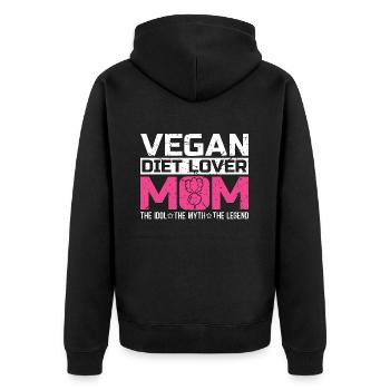 Végétalien Diet Lover Maman L’idole Le mythe Végétarien - Veste à capuche bio Premium Unisexe - noir - Dos - Nico (187cm)