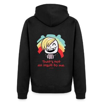 Dessin animé, ce n’est pas une insulte pour moi, LGBTQ - Veste à capuche bio Premium Unisexe - noir - Dos - Nico (187cm)