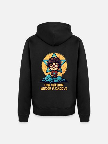 A nation under one groove - Unisex Premium Organic Zip Hoodie - black