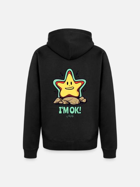 The I'm Doing Well Star - Unisex Premium Organic Zip Hoodie - black