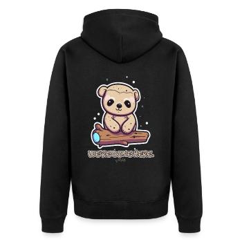 Cute Tough Bear - We're Done Here - Unisex Premium Organic Zip Hoodie - black - Back - Nico (187cm)
