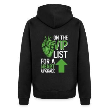 Organ Donor Heart Organ Transplant - Unisex Premium Organic Zip Hoodie - black - Back - Nico (187cm)