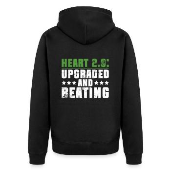 Organ Donor Heart Organ Transplant - Unisex Premium Organic Zip Hoodie - black - Back - Nico (187cm)