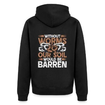 Élevage de vers Éleveurs de vers Vermiculture - Veste à capuche bio Premium Unisexe - noir - Dos - Nico (187cm)