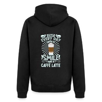 Souriez avec le Caffè Latte - Veste à capuche bio Premium Unisexe - noir - Dos - Nico (187cm)