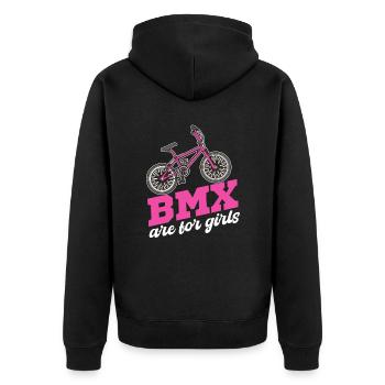 Bmx are for - Unisex Premium Organic Zip Hoodie - black - Back - Nico (187cm)