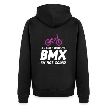 If I can't bring my bmx, I'll go - Unisex Premium Organic Zip Hoodie - black - Back - Nico (187cm)