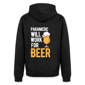 Rettungssanitäter Wird Für Beer Boyfriend Medical - Unisex Premium Bio Zip Hoodie - Schwarz - Hinten - Nico (187cm)