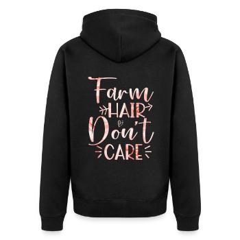 Ferme Femme Ferme Petite amie Agriculteurs Femme Campagne Ferme - Veste à capuche bio Premium Unisexe - noir - Dos - Nico (187cm)