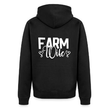 Ferme Femme Ferme Petite amie Agriculteurs Femme Campagne Ferme - Veste à capuche bio Premium Unisexe - noir - Dos - Nico (187cm)