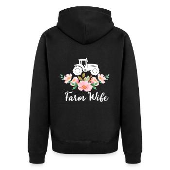 Farm Wife Farm Girlfriend Famers Wife Country Farm - Unisex Premium Organic Zip Hoodie - black - Back - Nico (187cm)
