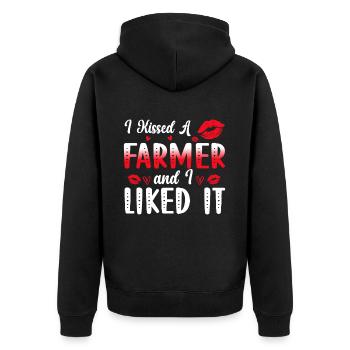 Farm Wife Farm Girlfriend Famers Wife Country Farm - Unisex Premium Organic Zip Hoodie - black - Back - Nico (187cm)