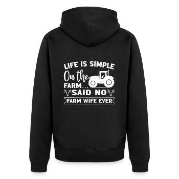 Ferme Femme Ferme Petite amie Agriculteurs Femme Campagne Ferme - Veste à capuche bio Premium Unisexe - noir - Dos - Nico (187cm)
