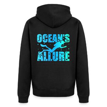 Plongée sous-marine, Plongée sous-marine, Vacances en mer - Veste à capuche bio Premium Unisexe - noir - Dos - Nico (187cm)
