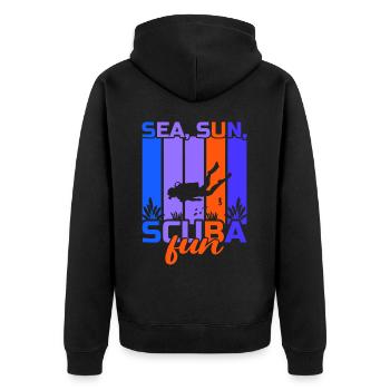 Scuba Diving, Scuba Diving, Holiday Sea Diver - Unisex Premium Organic Zip Hoodie - black - Back - Nico (187cm)