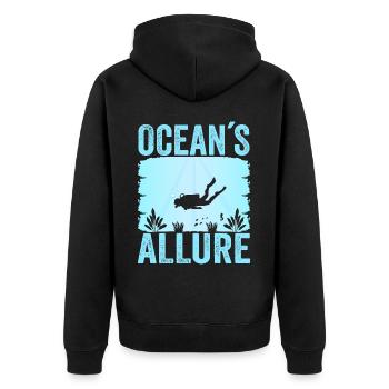 Plongée sous-marine, Plongée sous-marine, Vacances en mer - Veste à capuche bio Premium Unisexe - noir - Dos - Nico (187cm)