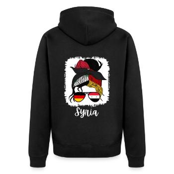 Half German Half Syrian Girl Germany Syria - Unisex Premium Organic Zip Hoodie - black - Back - Nico (187cm)