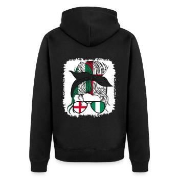 Moitié Anglaise Moitié Nigériane Fille Nigeria Angleterre - Veste à capuche bio Premium Unisexe - noir - Dos - Nico (187cm)