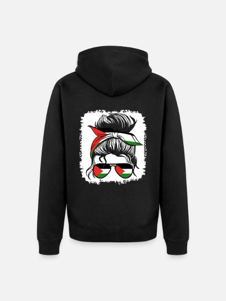 Palestine Drapeau Palestinien Filles Palestiniennes - Veste à capuche bio Premium Unisexe - noir