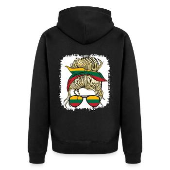 Lietuva Lituanie Drapeau Filles Lituanienne Fille Enfants - Veste à capuche bio Premium Unisexe - noir - Dos - Nico (187cm)