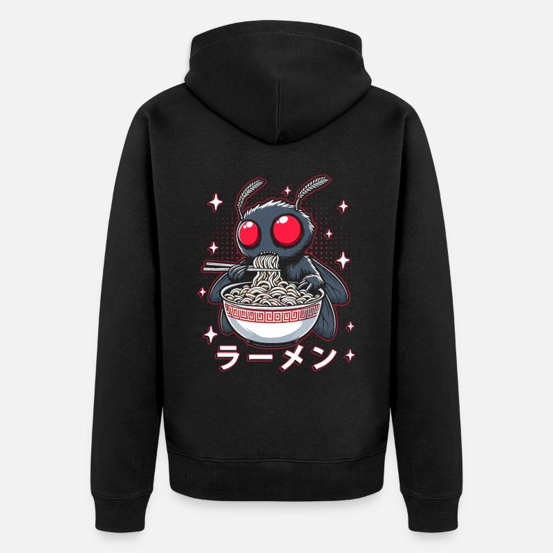 Nouilles Ramen Mothman - Veste à capuche bio Premium Unisexe - noir