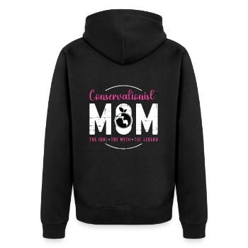Conservationist Mom The Idol The Nature Lover - Unisex Premium Bio Zip Hoodie - Schwarz - Hinten - Nico (187cm)