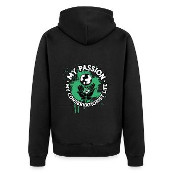 Écologiste Ma passion Mon environnementaliste - Veste à capuche bio Premium Unisexe - noir - Dos - Nico (187cm)