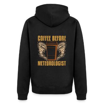 Météorologue Café Prévisions Météo Amateur De Café - Veste à capuche bio Premium Unisexe - noir - Dos - Nico (187cm)