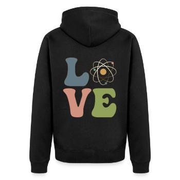 Quantenphysik Experiment Physiker Wissenschaft - Unisex Premium Bio Zip Hoodie - Schwarz - Hinten - Nico (187cm)