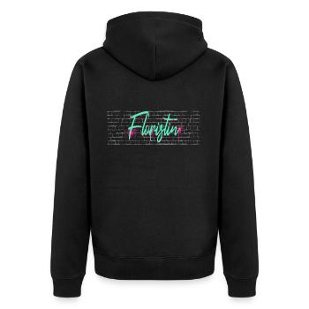 Floristik Abschluss-Geschenk Floristin - Unisex Premium Bio Zip Hoodie - Schwarz - Hinten - Nico (187cm)