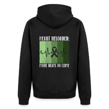 Organspender Herz Organ Transplantation - Unisex Premium Bio Zip Hoodie - Schwarz - Hinten - Nico (187cm)