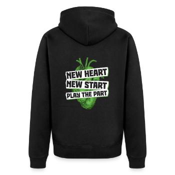 Organ Donor Heart Organ Transplant - Unisex Premium Organic Zip Hoodie - black - Back - Nico (187cm)