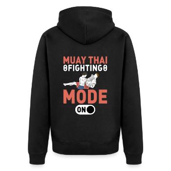 Mode de combat Muay Thai activé - Veste à capuche bio Premium Unisexe - noir - Dos - Nico (187cm)