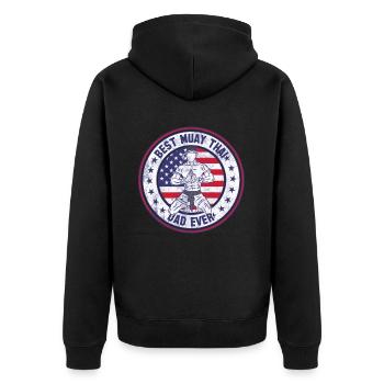 Best Muay Thai Dad Ever - Unisex Premium Organic Zip Hoodie - black - Back - Nico (187cm)