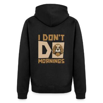 Cocker Spaniel Drôle Je Ne Fais Pas De Matins - Veste à capuche bio Premium Unisexe - noir - Dos - Nico (187cm)